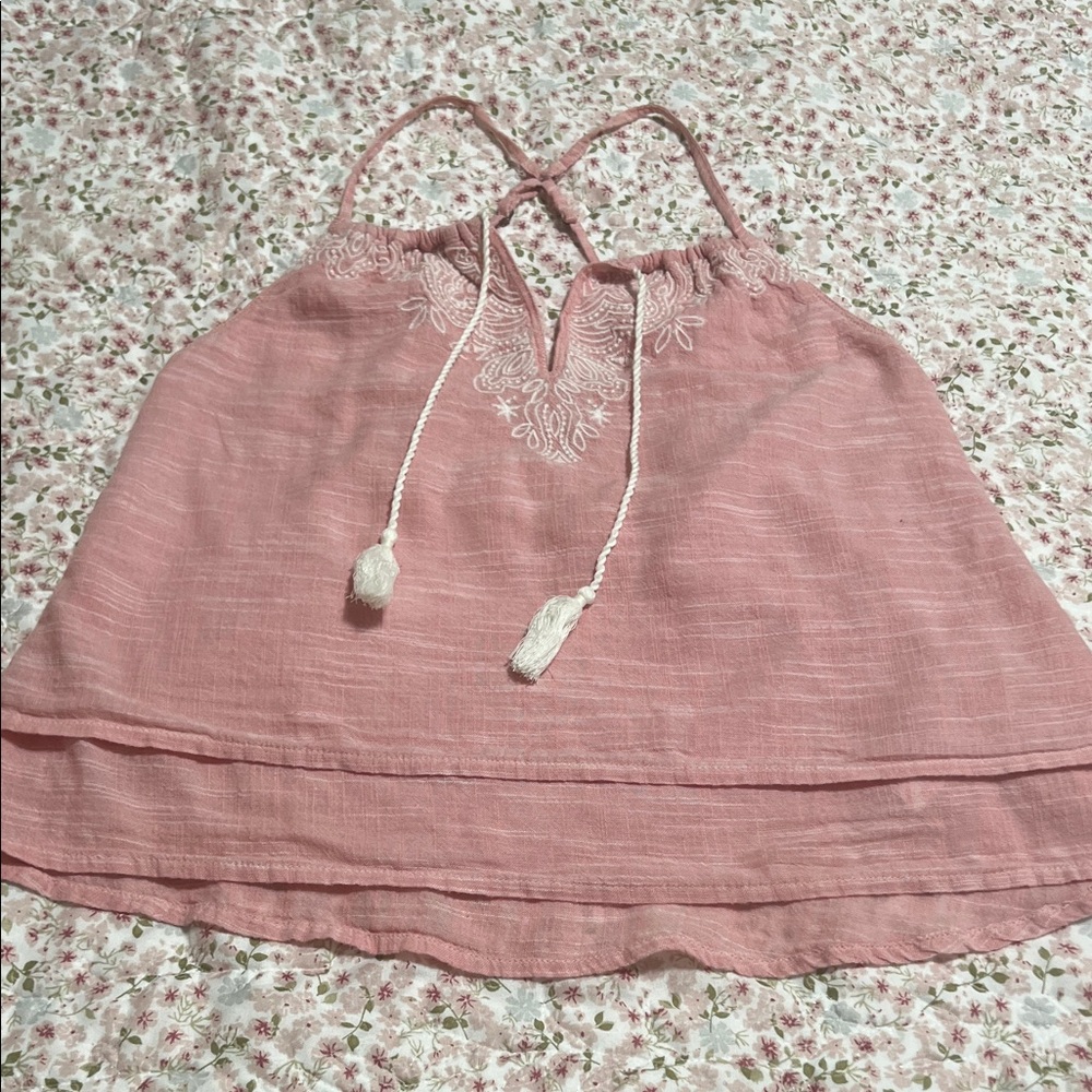 Abercrombie & Fitch Light Pink Camisole with Embroidery